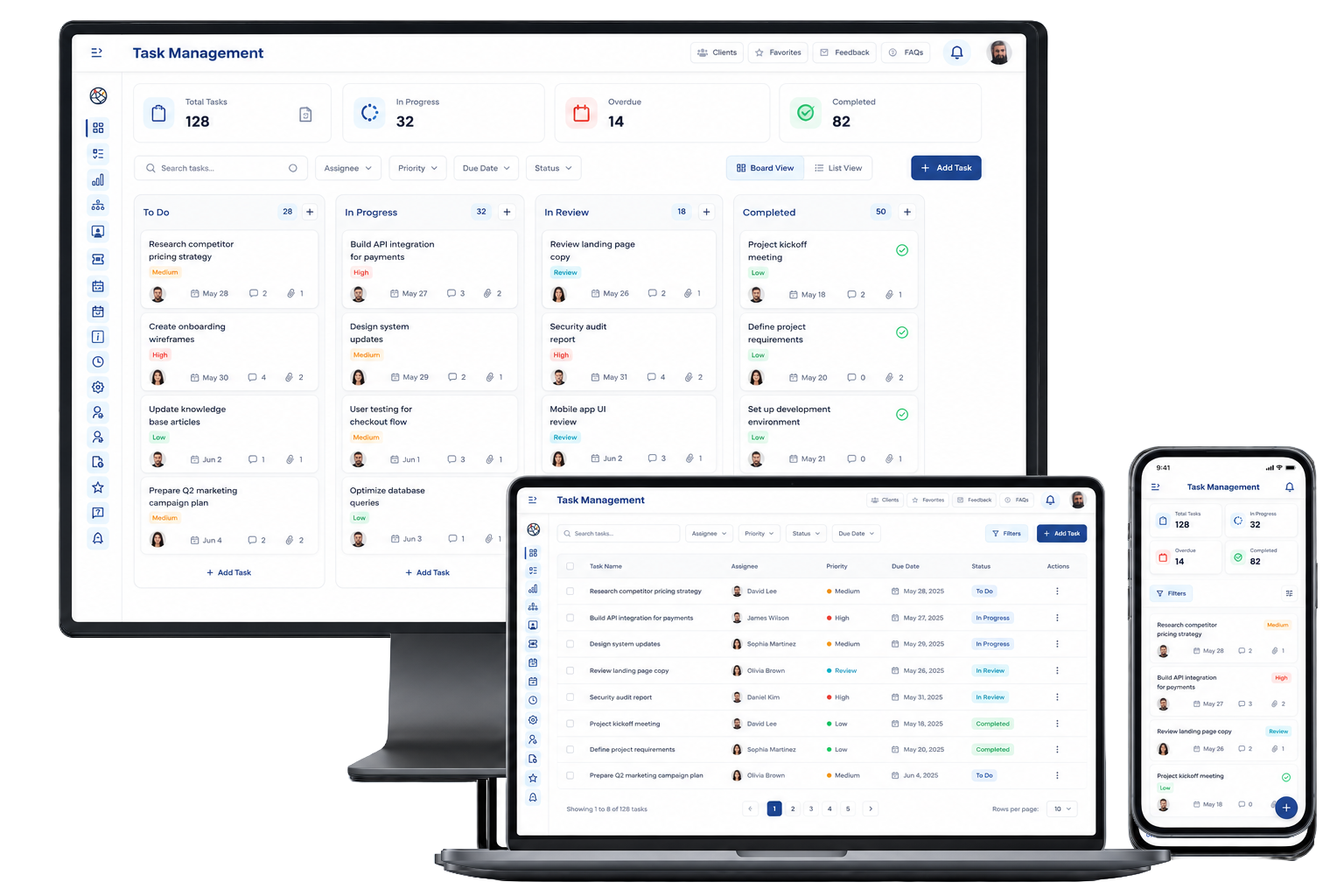 Task management dashboard